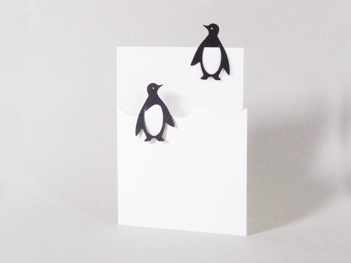 2 x Penguin Pair Bookmarks Card