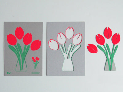 2 xcut&make Tulips Cards